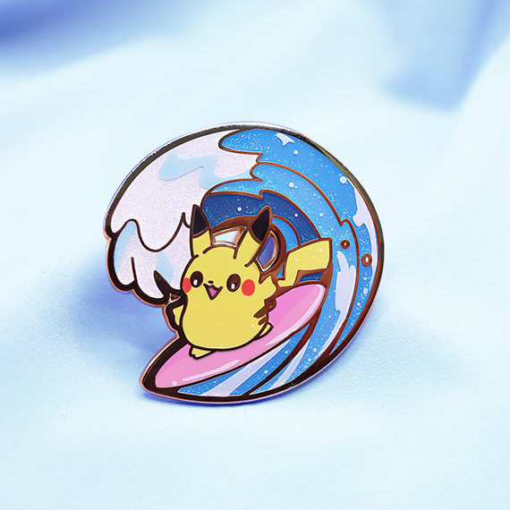 Deals Pokemon Surfing Pikachu Enamel Pin by Blushsprout