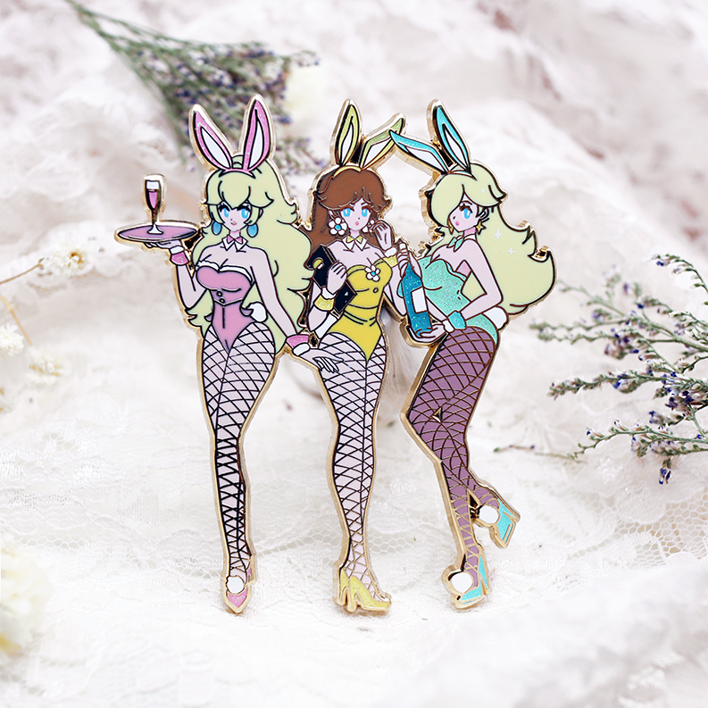 Mamobot bunny mage enamel selling pin + lanyard