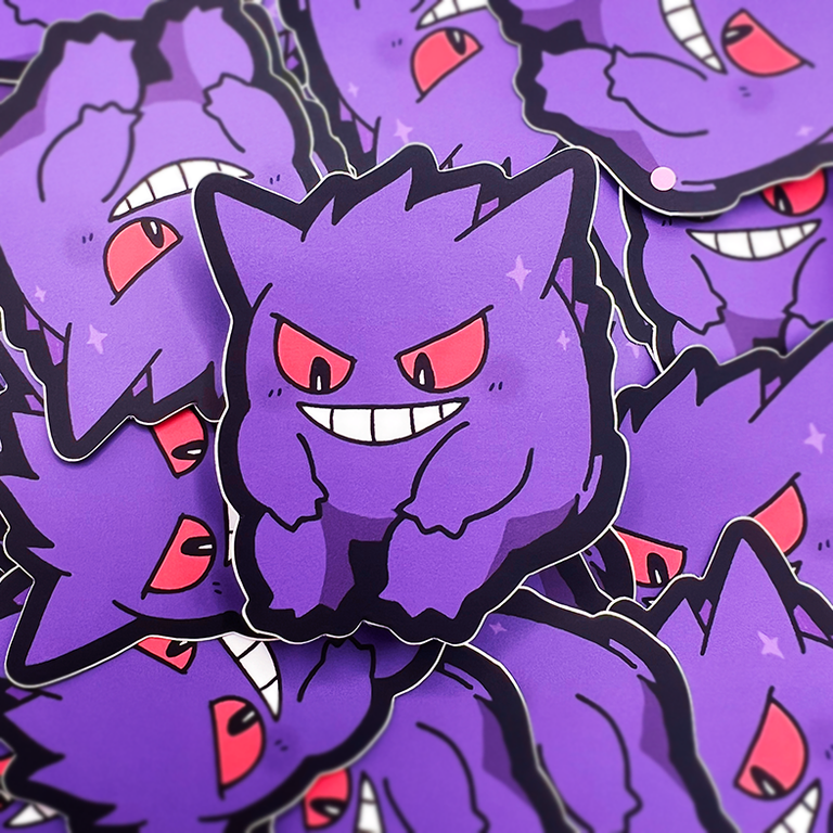 SITTING GENGAR VINYL STICKER – MAMOBOT