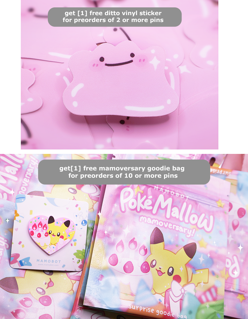 [KETCHUP] CHUBBYCHU [POKEMALLOW] SOFT DYED ENAMEL PIN [MIXED GRADE] [PREORDER]