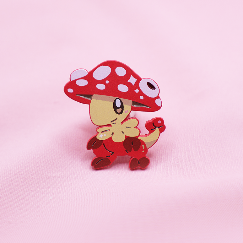 [PREORDER] [PATREON EXCLUSIVE] BRELOOM [TOADSTOOL FORM] [POKEMALLOW] SOFT DYED ENAMELPIN [MIXED GRADE]