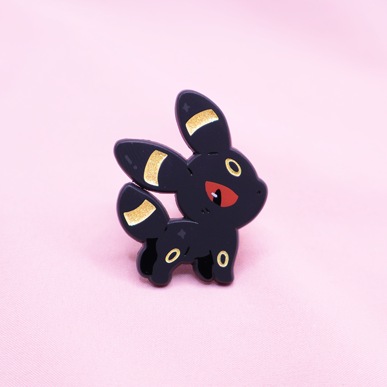 UMBREON [GLITTER] [V2] [POKEMALLOW] SOFT DYED ENAMEL PIN [MIXED GRADE] [PREORDER]